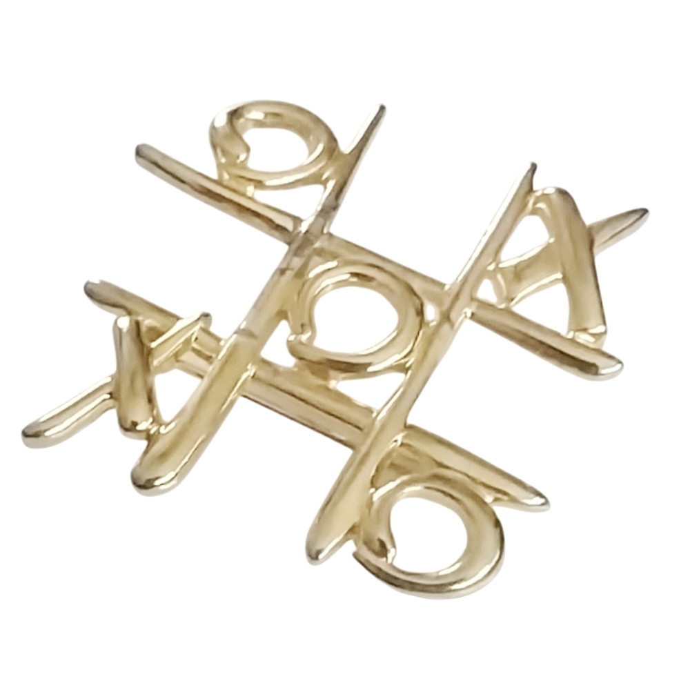 Gold Tone Tic Tac Toe Brooch Abstract Game Design. NWOT - Picture 4 of 7